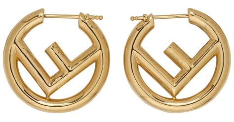 fendi earrings hoops gold|f is Fendi earrings gold.